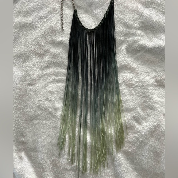 Ombré Fringe fabric necklace - Picture 1 of 9